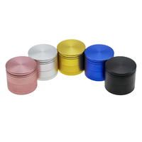 Broyeur à herbes personnalisé en aluminium CNC de 51 mm, couleur unie, 4 pièces, vente en gros d'usine