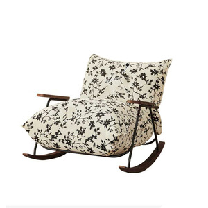French Style Rocking <b>Sofa</b> Living Room Chair Ink Landscape Pattern <b>Foam</b> Filled Single Seater Recliner Balcony Lounge Chair - Product Image 5