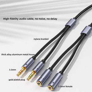 Câble d'extension pour <span class=keywords><strong>casque</strong></span> plaqué or 1m 2m 3m, double mâle vers double femelle, câble audio pour microphone de <span class=keywords><strong>casque</strong></span>, extension audio haute fidélité - Product Image 6