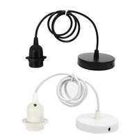 Pendentif rosace de plafond avec support de lampe E27 raccord 250v Kit d'accessoires en plastique style vis avec ou sans anneau