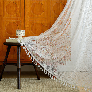<span class=keywords><strong>Voilage</strong></span> français ajouré en dentelle pour fenêtre, rideaux transparents ajourés sur mesure pour chambre à coucher, décoration intérieure, Purdah, direct usine - Product Image 1