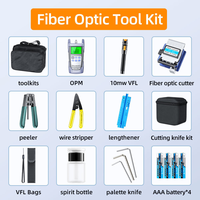 Complete 12pcs/set FTTH Fiber Optic Tool Kit Includes Cleaver Power Meter Visual Fault Locator Striper WiFi GPRS TCP