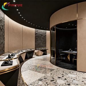 เคาน์เตอร์กระจกโลหะทันสมัยหรูหรา เคาน์เตอร์<span class=keywords><strong>ร้าน</strong></span>ค้าปลีกแบบกำหนดเอง เคาน์เตอร์<span class=keywords><strong>ร้าน</strong></span>ขายเครื่องประดับ ออกแบบตกแต่งภายใน ตู้โชว์กระจก - Product Image 5