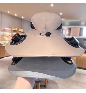 Custom Wholesale High Quality Summer Outdoor Travel Sun Fishing <b>Cooling</b> <b>Hat</b> Mens Wide Brim Bucket <b>Hat</b> Solar Fan <b>Hat</b> with Fan - Product Image 3