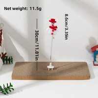 Jouet pour chat de Noël créatif : Baguette à chat avec ressort, peluche, Père Noël, renne, flocon de neige, clochette, boîte cadeau