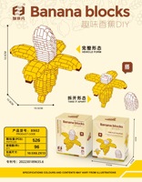 Creatief Fruit Micro Bouwstenen Avocado Honing Perzik Banaan Assemblage Model Mini Bakstenen Figuur Speelgoed Voor Kinderen Cadeau Groothandel