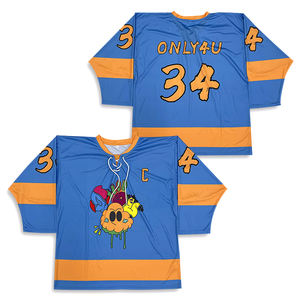 Jersey de hockey Fabricación Diseño de sublimación personalizado Juventud Divertido Azul Hockey Jerseys - Product Image 2