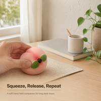 Jouet anti-stress souple en TPR en forme de pêche, jouet sensoriel de simulation de fruit pour adultes et enfants, vente en gros