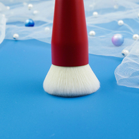Ensemble de pinceaux de maquillage de voyage portable rouge professionnel 5 pièces-pinceaux cosmétiques pour fond de teint correcteur ombre à paupières cadeau parfait