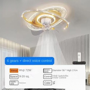 Pha Lê Hiện Đại Fan Ánh Sáng LED Thay Đổi Độ Sáng Vàng Có Thể Thu Vào Quạt Đèn Chùm Với Điều Khiển Từ Xa Cho Phòng Ngủ Phòng Khách 42 Inch - Product Image 4