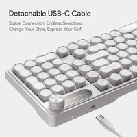 FURYCUBE IP98 Foundation Liquid PBT USB Desktop Ergonomic Membrane Wired Silent High-Aesthetic RGB Music Keyboard New