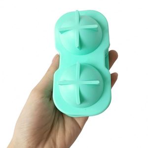Molde de silicona de grado alimenticio 100% sin BPA con 2 cavidades para cubos y bolas, fácil desmolde, para hacer hielo redondo/esférico para whisky y cócteles. - Product Image 3