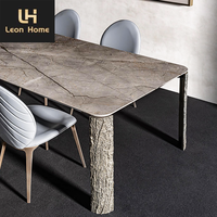 Fabricant table de meubles de salle à manger personnalisés avec plateau en marbre et base en acier inoxydable table de salle à manger personnalisée moderne de luxe