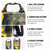 Sac étanche en PVC de couleur unie personnalisé, sac seau de 2L à 30L, sac de rafting flottant pour la plage, la natation, le kayak, la navigation de plaisance, la randonnée en rivière