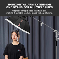 Pied Lumière C Robuste en Acier Inoxydable de 3,3 m (10,8 pi) avec Amortisseur à Ressort pour Studio Photo