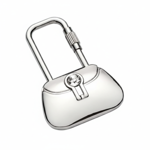 Llavero con Forma de Mini Bolso de Metal con Cristal Decorativo, Accesorio para Llaves - Product Image 2