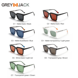 Gafas de sol Greyjack para mujer TR90 con montura cuadrada UV400, lentes polarizadas TAC tipo 3, color negro K061 - Product Image 1