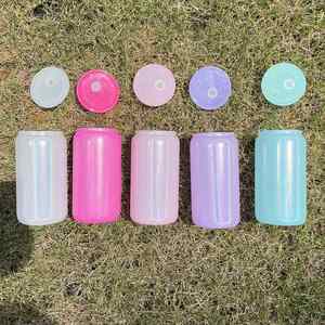 Paquete de 25 Latas de Vidrio Brillante de 16 oz con Tapa de Plástico para Sublimación con Logotipo Personalizado, para Impresión DIY, Regalos para el Día de la Madre - Product Image 2