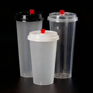Copo PP Descartável Personalizado com Logo, Ecológico, 90mm, Parede Simples, Fosco, para Sucos, Smoothies, Boba e Chá de Bolhas, Copos Promocionais com Tampa - Product Image 1