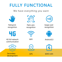 Terminal de Pago POS Portátil con Reconocimiento de Venas de la Palma de la Mano, con Conectividad WiFi, Bluetooth y USB para Gasolineras y Tiendas de Conveniencia