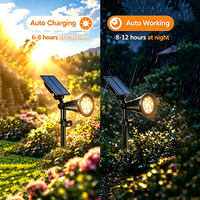 Lampe solaire RGB à changement de couleur IP65, 7 LED, avec capteur de lumière, rechargeable, pour jardin, parterre de fleurs et aménagement paysager résidentiel