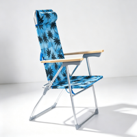 Chaise de plage moderne réglable et grande, avec design pliable rembourré, structure en acier, capacité de 120 kg, pour jeux en plein air et détente