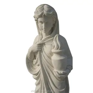 天然大理石家居书桌装饰中国少数民族女性头像雕像白色