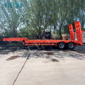 Promotion : Semi-<span class=keywords><strong>remorque</strong></span> surbaissée en acier à <span class=keywords><strong>2</strong></span> <span class=keywords><strong>essieux</strong></span>, capacité 40 tonnes, LUYI, haute qualité, 12,5 m, pour transport de machines lourdes - Product Image 1