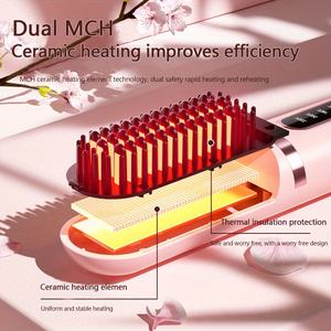 Plancha y Rizador de Pelo Inalámbrico 2 en 1 con Pantalla LCD, Doble Tecnología DHC, Peine Caliente para Mujer, Descuento Mixto de Alta Calidad - Product Image 4