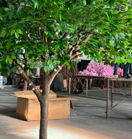 Arbre ficus artificiel unique de grande taille pour la décoration d'hôtel, intérieur et extérieur, simulation luxuriante d'arbre banian, plantes de jardin