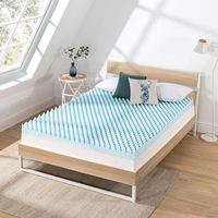 Matelas au meilleur prix, surmatelas en mousse à mémoire de forme Egg Crate de 4 pouces avec infusion de gel rafraîchissant, certifié CertiPUR-US