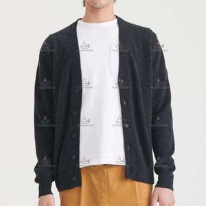 Fornitore OEM di <span class=keywords><strong>Cardigan</strong></span> in Cashmere 100% Mongolo di Alta Qualità, Anti-Pilling, 12GG, Vestibilità <span class=keywords><strong>Slim</strong></span> per Uomo - Product Image 2