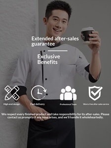 Abbigliamento <span class=keywords><strong>da</strong></span> <span class=keywords><strong>Chef</strong></span> per Hotel, Maniche Lunghe e Corte, Unisex, Uniforme <span class=keywords><strong>da</strong></span> Cucina, Abbigliamento per Pasticceria, Autunno, 100% Cotone - Product Image 5