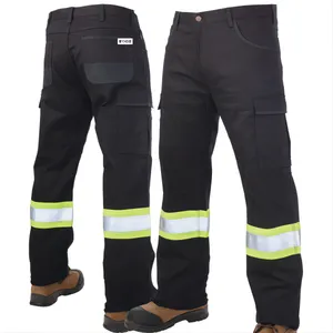 Pantaloni cargo da lavoro riflettenti di sicurezza ad alta visibilità per uomo