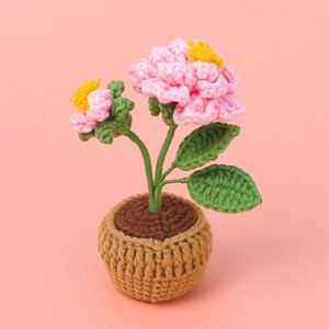 Mini Maceta Tejida a Mano con Hilo de Lana, Flor de Girasol de Ganchillo para Decoración de Oficina y Hogar, para Navidad, Halloween y Graduación - Product Image 4