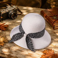 Chapeau de soleil souple pour femme, imprimé léopard, pliable et compressible, avec sangle de menton réglable, idéal pour la plage et la protection UV
