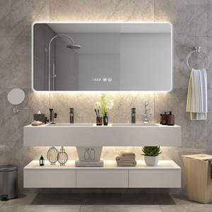 Nouvelle armoire de salle de bain de style minimaliste moderne 2026 avec lavabo et miroir intelligent - Product Image 6