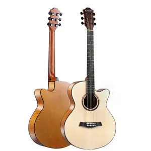 Hot sale good quality 41 inch acoustic guitar Electric box guitar spruce folk guitar for beginner or students