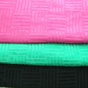 Dobby Terry Towel Fabric Knit Weft Jacquard Towel Cloth 100 Polyester BV 3D Emboss Dobby Terry Fabric for Garment Bathrobe Shoes