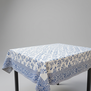 Mantel Moderno Azul con Estampado Floral, 100% Algodón, Hecho a Mano, Lavable y Personalizable, para Mesa de Comedor, Hotel o Restaurante - Product Image 5