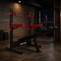 Banc de musculation multifonction REYK REYK-K156 en acier robuste, inclinable/déclinable/plat, avec sécurité pour les jambes, capacité maximale de 150 kg
