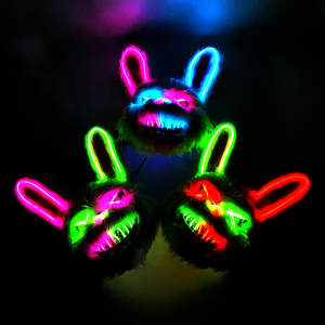 <span class=keywords><strong>Maschera</strong></span> LED Luminosa per Carnevale, <span class=keywords><strong>Maschera</strong></span> Coniglietto Lampeggiante con Filo EL, <span class=keywords><strong>Maschera</strong></span> <span class=keywords><strong>Coniglio</strong></span> Insanguinato per Costume di Halloween, Accessori per Atmosfera Horror - Product Image 5