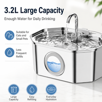 Fontaine à eau fraîche automatique de grande capacité 3,2 L avec pompe silencieuse et circulation pour chats et petits chiens