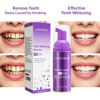 2PCS MOQ en Stock, Mousse Blanqueadora de Dientes, Elimina Manchas de Humo, Blanquea los Dientes, Refresca el Aliento, Empaque en Caja y Botella