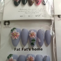 Uñas Postizas Hechas a Mano con Diseño de Almendra, 10 Piezas, Uñas Decoradas con Mariposas y Patrón de Ataúd para un Estilo Elegante