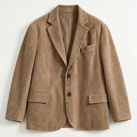 Blazer ample en daim camel marron pour femme 748