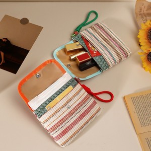 Color Blocked Striped Fabric Menstrual Pouch With Rope Handle For Students Going Out - Product Image 4