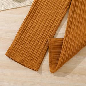 Abbigliamento Estivo per Bambini all'Ingrosso, Set Elegante a Due Pezzi con Maniche Volanti e Pantaloni a Gamba Larga per Ragazze Adolescenti - Product Image 6