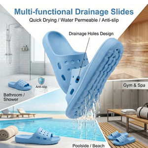 Sandalias de Playa de Verano para Hombre y Mujer, Pantuflas Impermeables de EVA Antideslizantes, Sandalias para Piscina con Suela Suave para Parque Acuático y Ducha Pública - Product Image 3