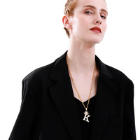 Lettre A-Z Zircon Couronne Lettres Initiales Chaîne Colliers Pendentif Pour Hommes Femmes 18k Or Chaîne Cubique Hip Hop Charme Bijoux Cadeaux